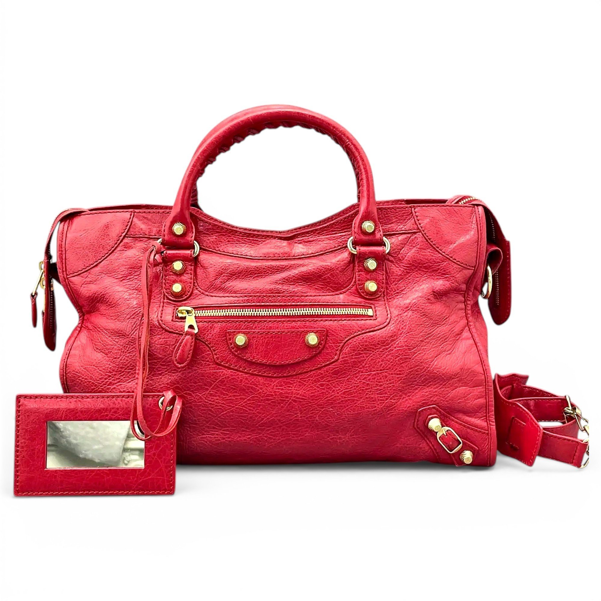 City leather handbag