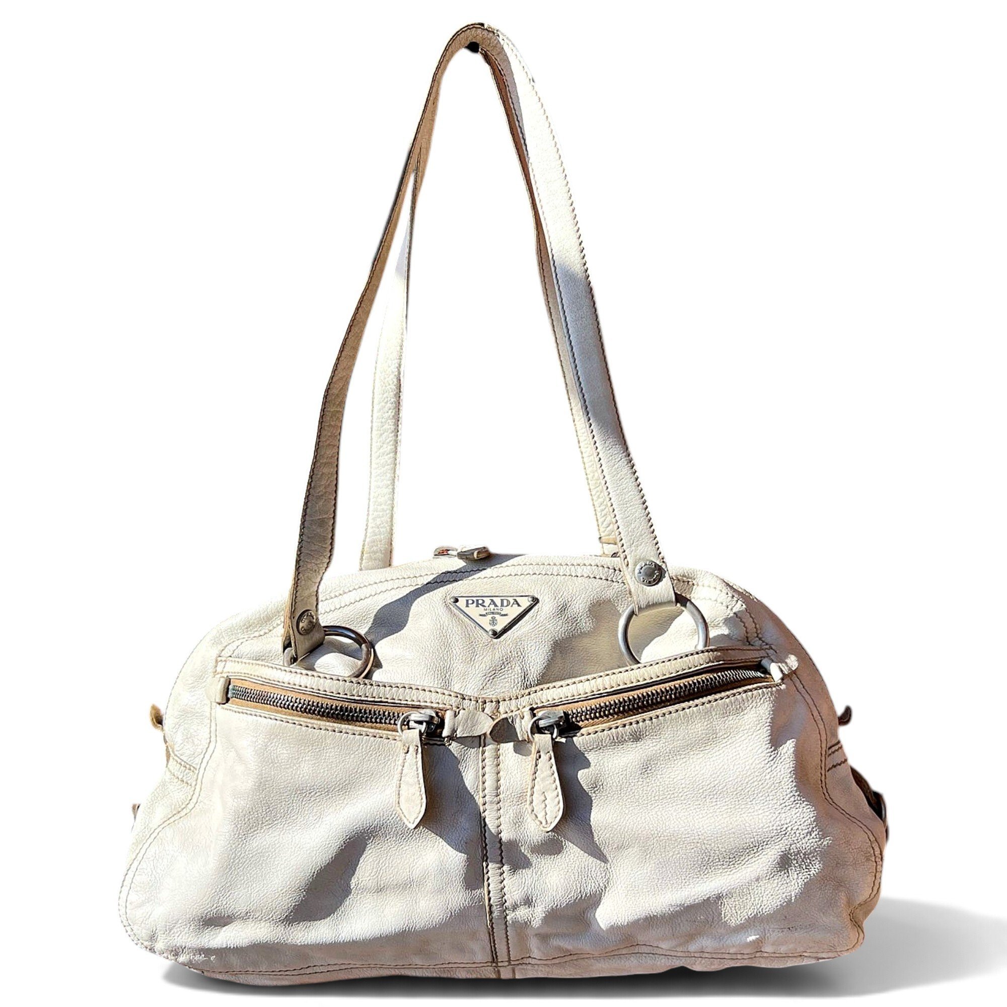 Bowling leather handbag