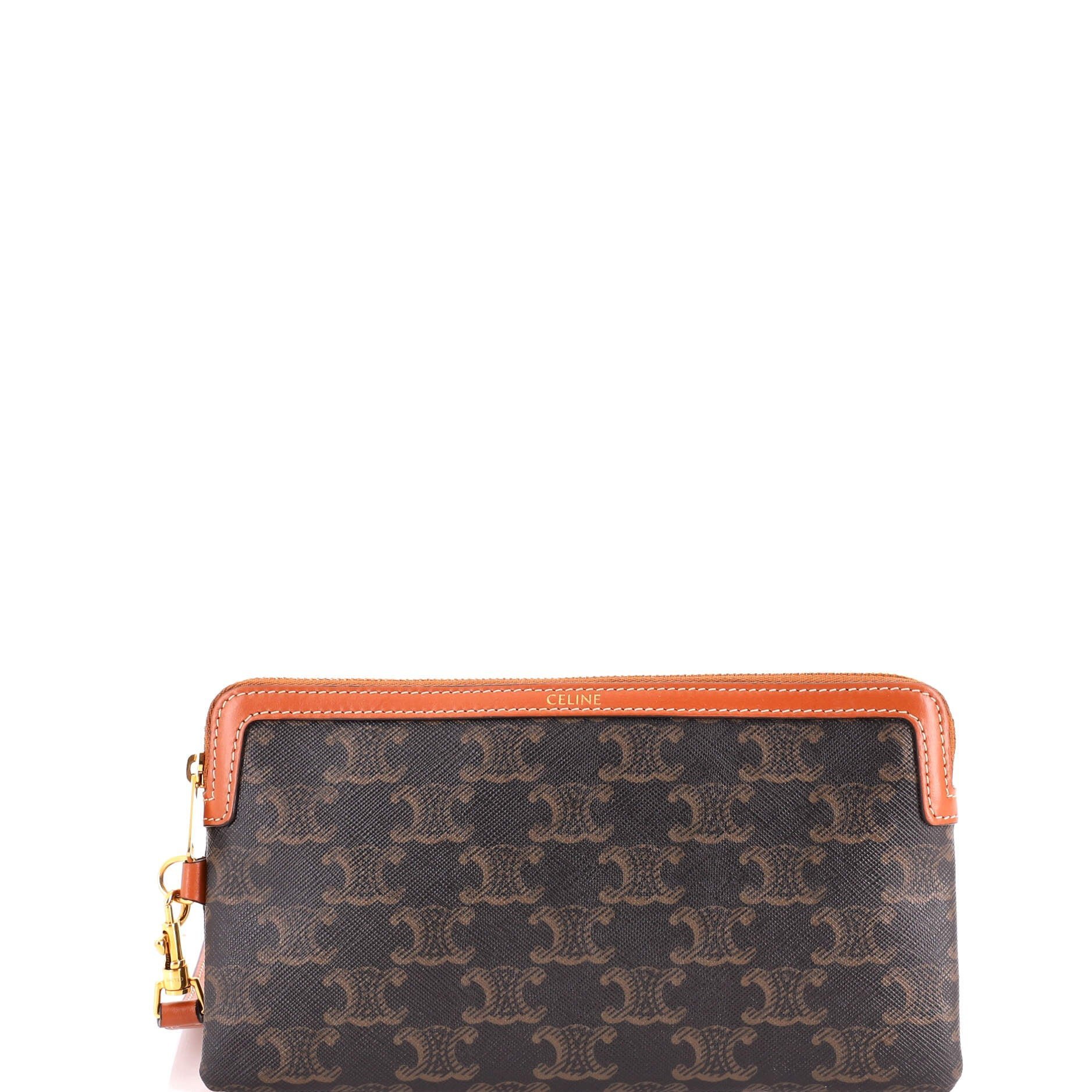 Leather clutch bag