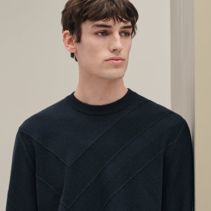 Marine Cashmere "Casaque Ombree" Crewneck Sweater