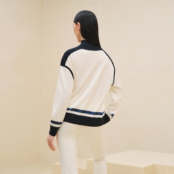 Blanc Naturel "Mors a Jouets Detoure" Long-sleeve Twillaine Sweater