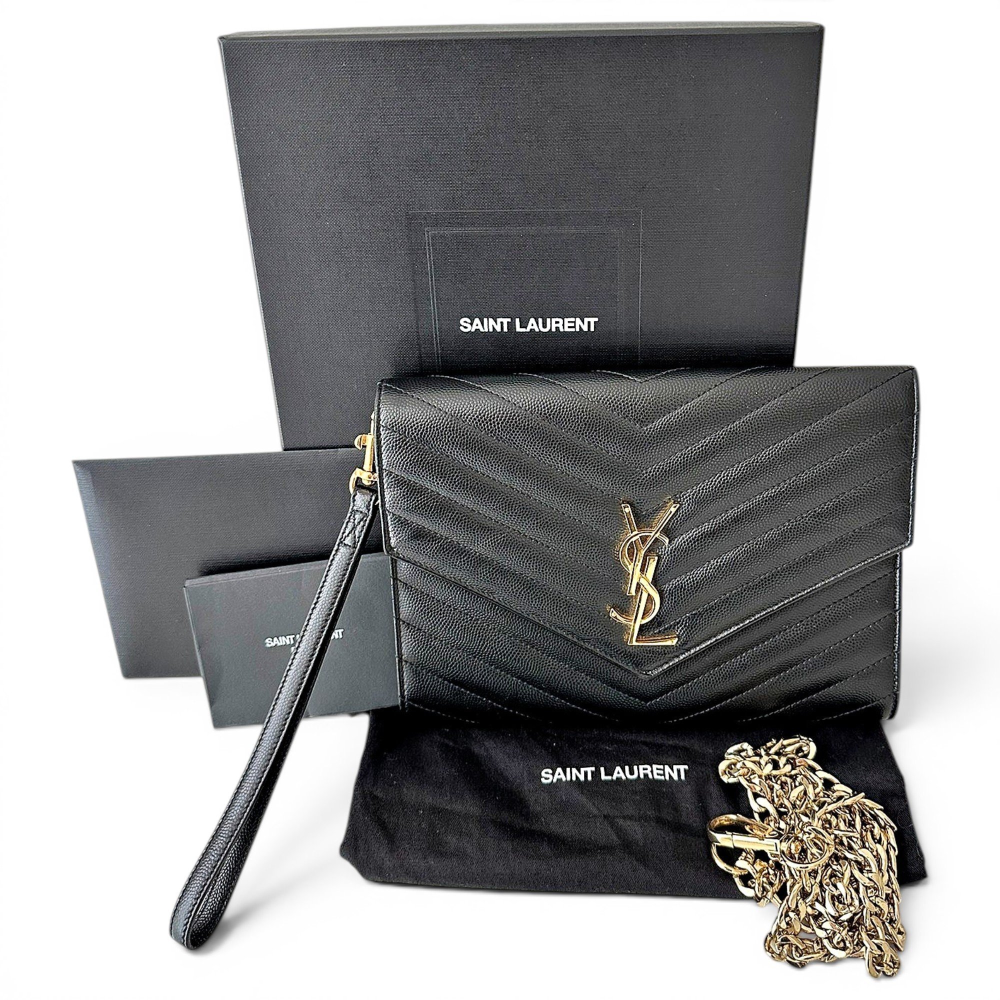 Leather clutch bag