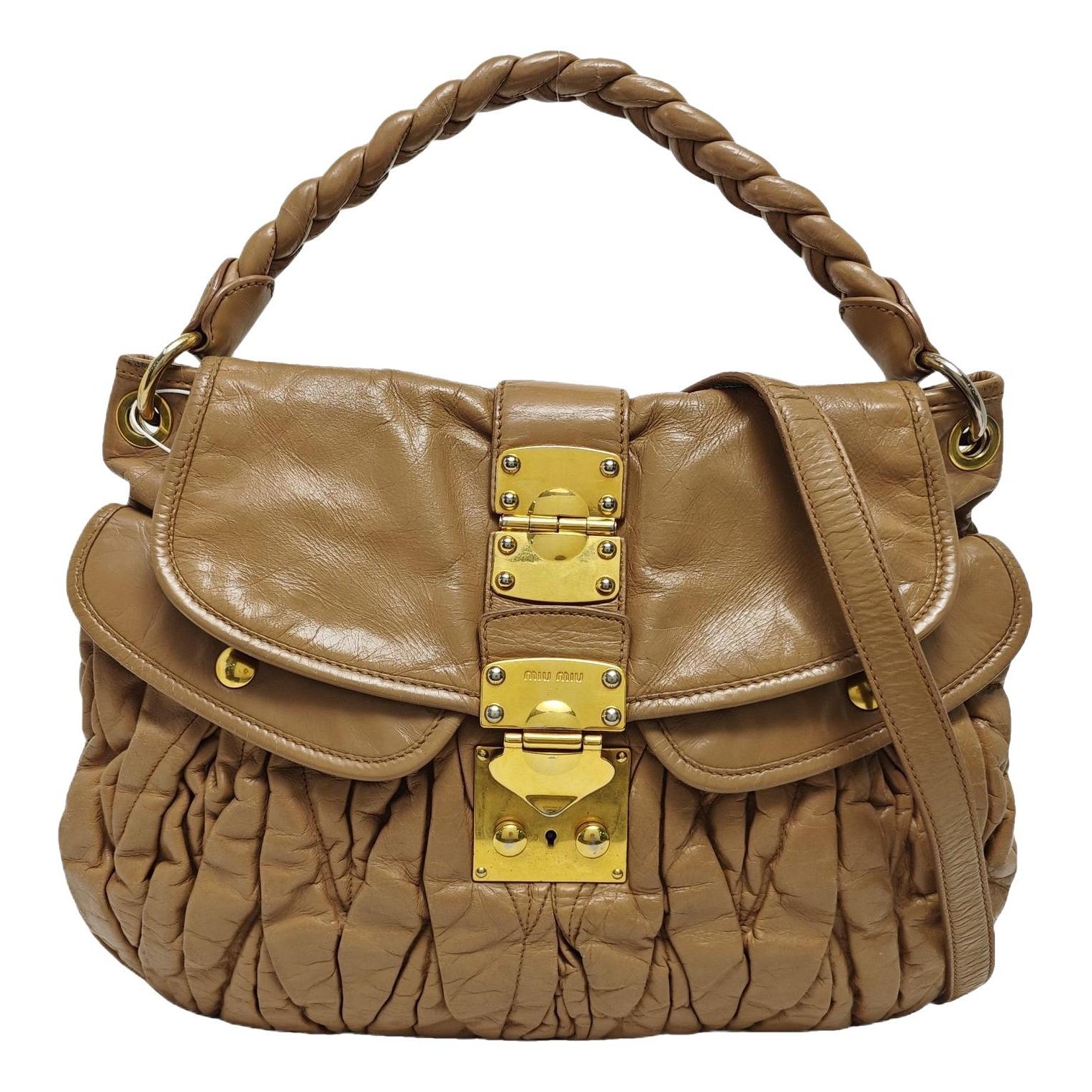 Coffer leather handbag