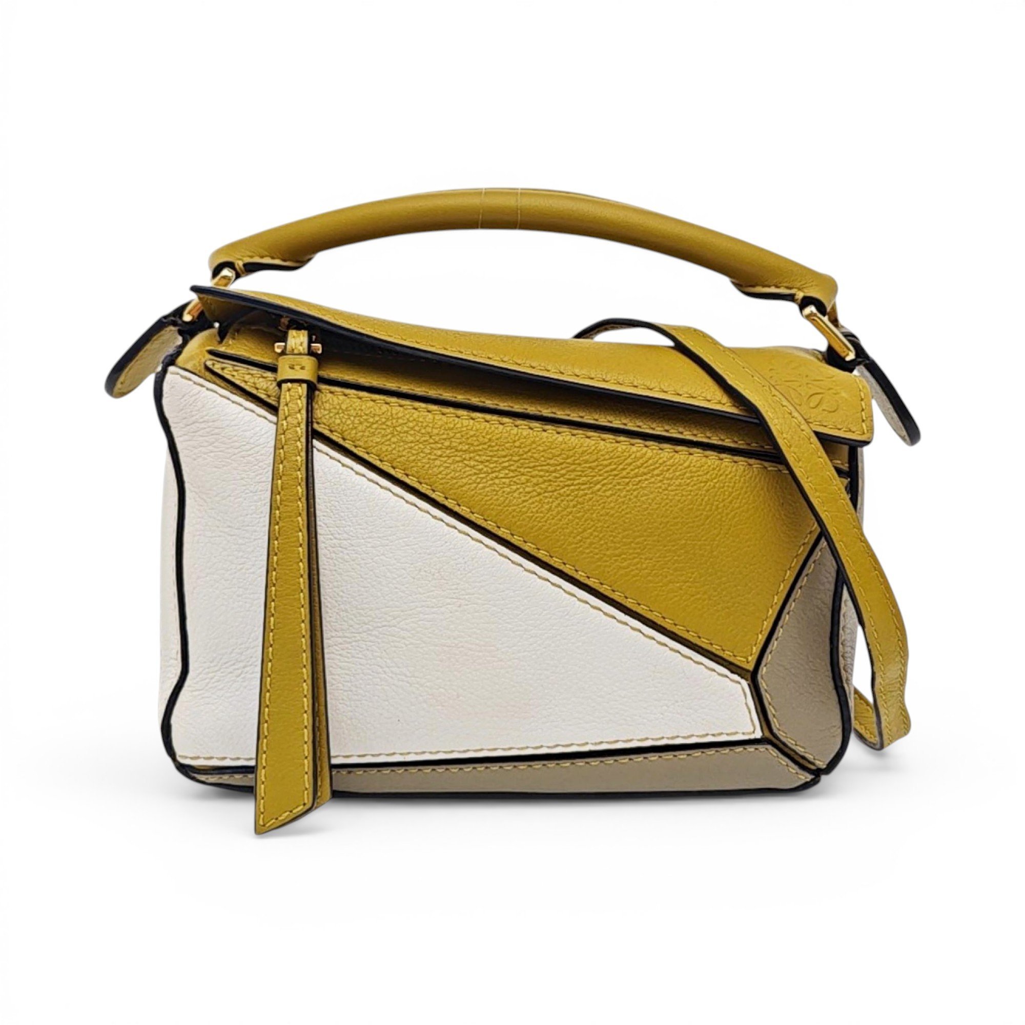Puzzle leather handbag