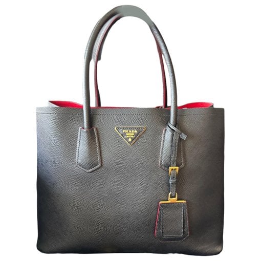Double leather handbag