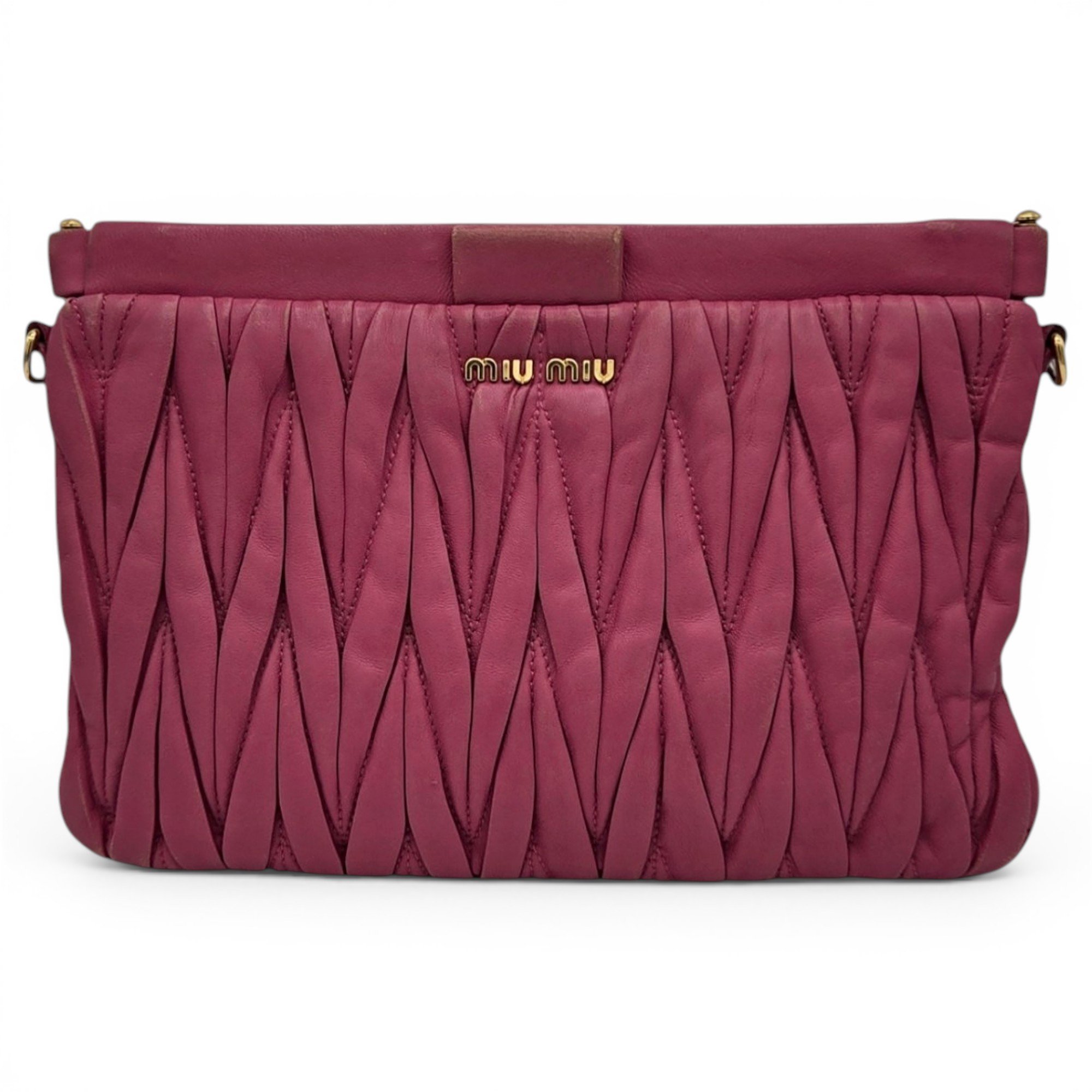 Miu Crystal leather crossbody bag
