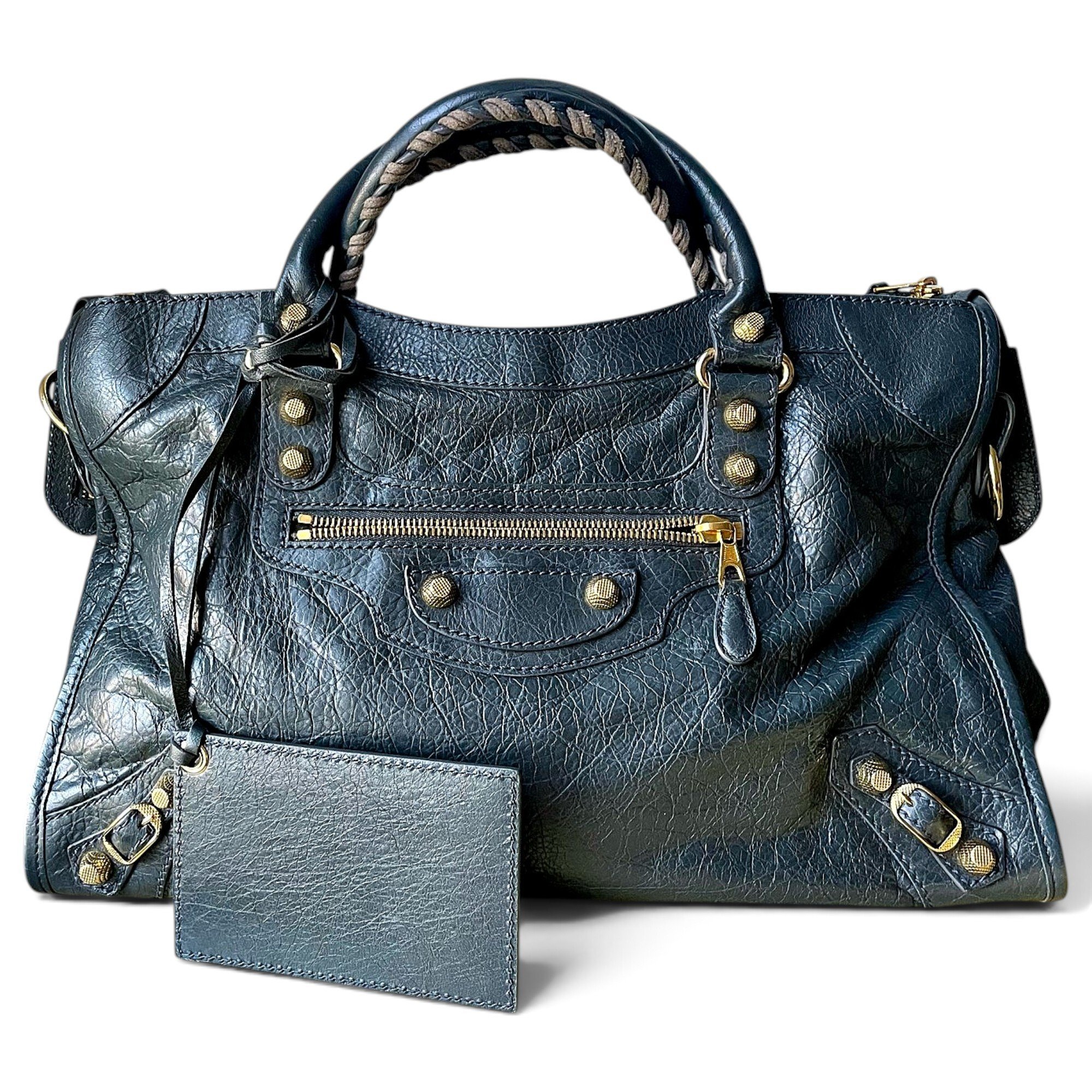 City leather satchel