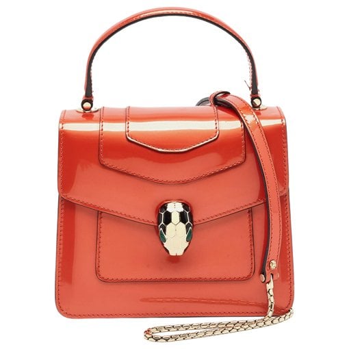 Serpenti patent leather satchel