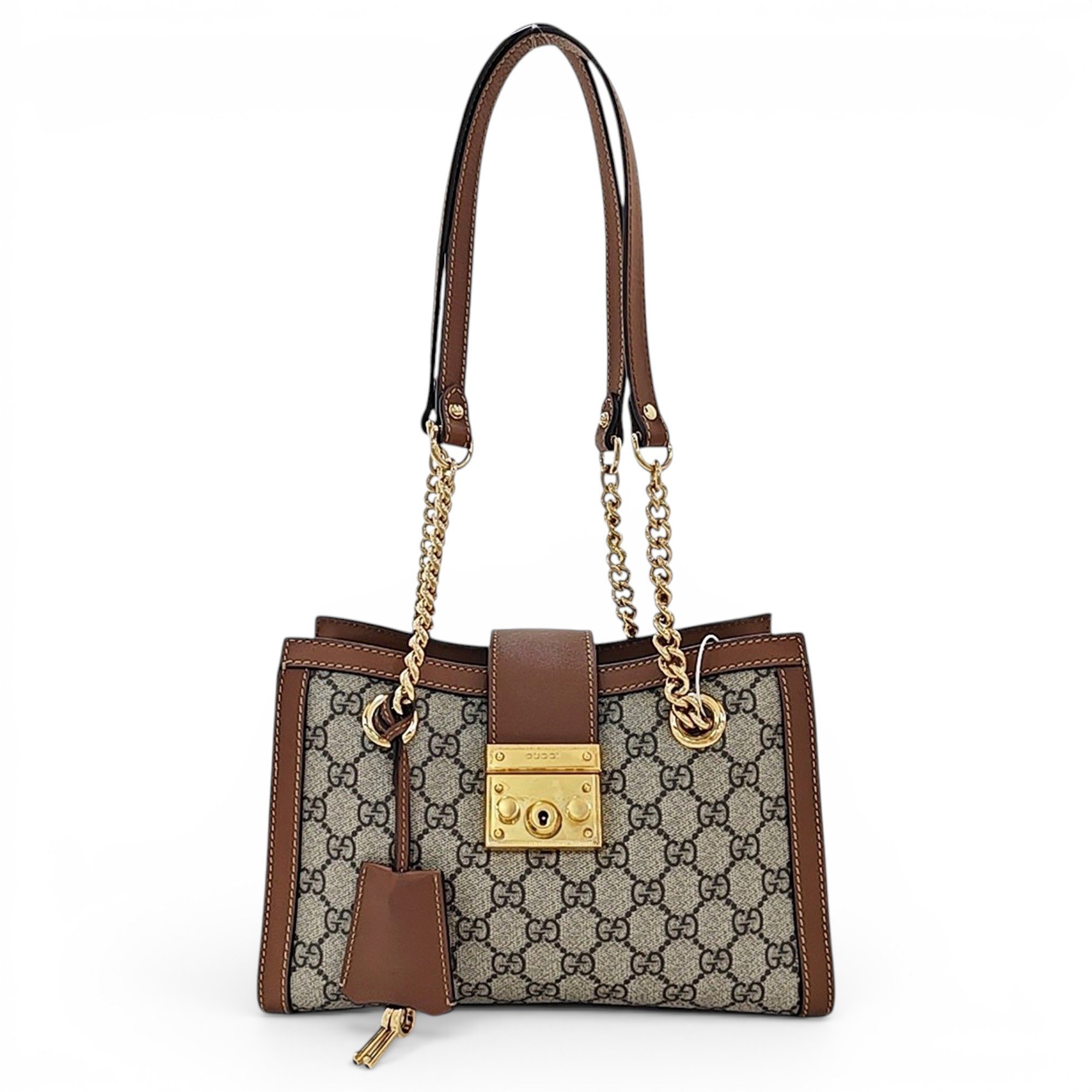 Padlock leather handbag