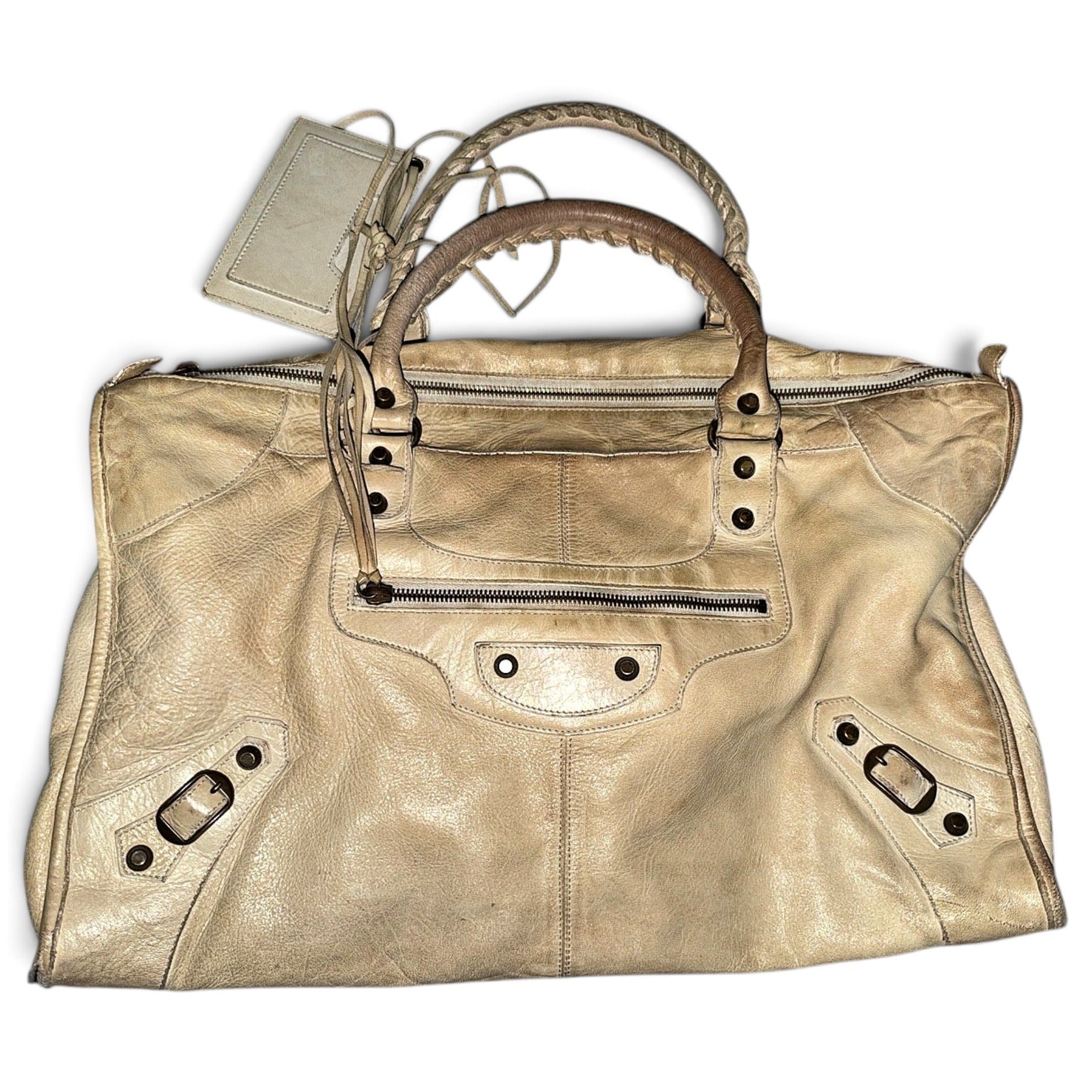 City leather handbag