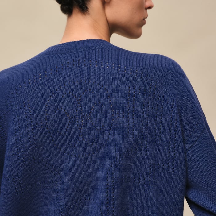 Bleu Outremer Cashmere Long-sleeve Cardigan