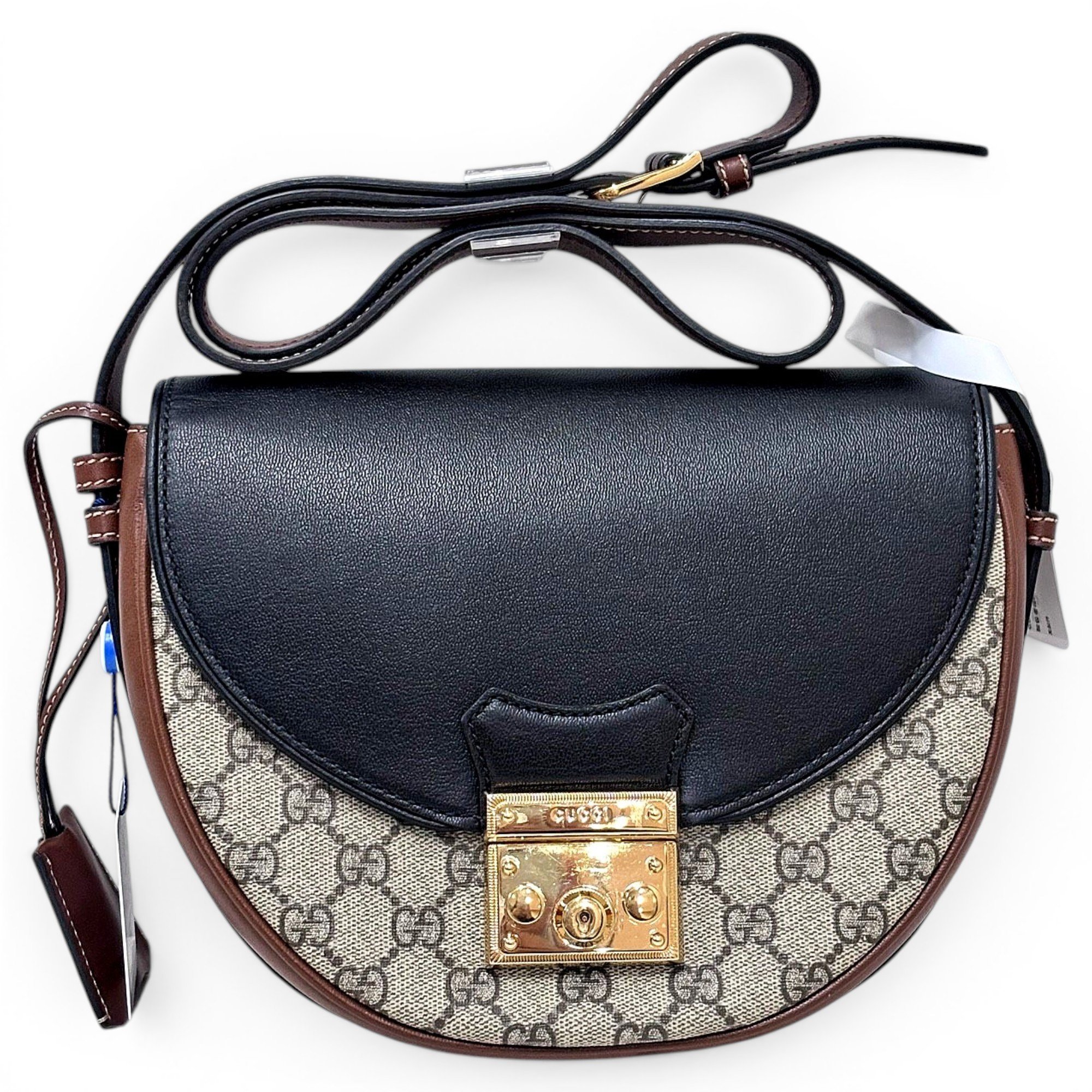 Padlock leather handbag