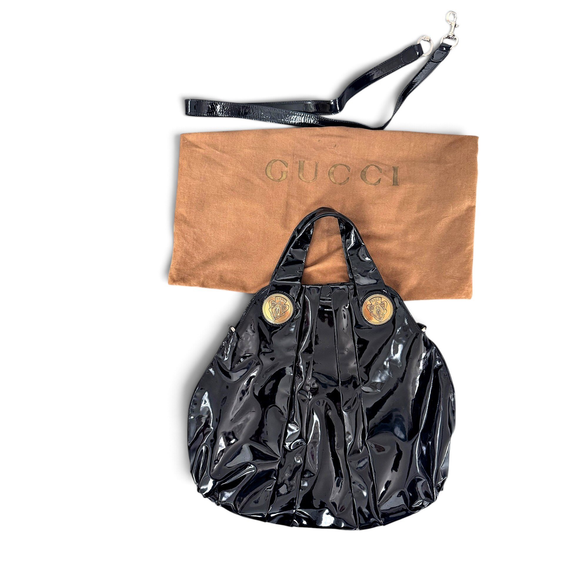 Hysteria patent leather handbag
