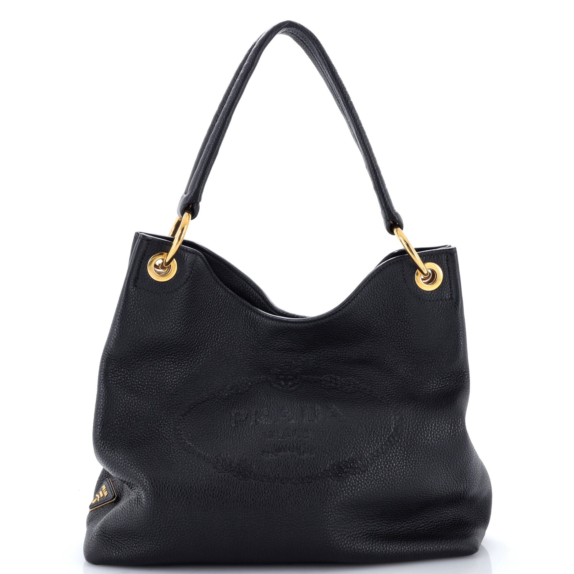Logo Hobo Embossed Vitello Daino Medium