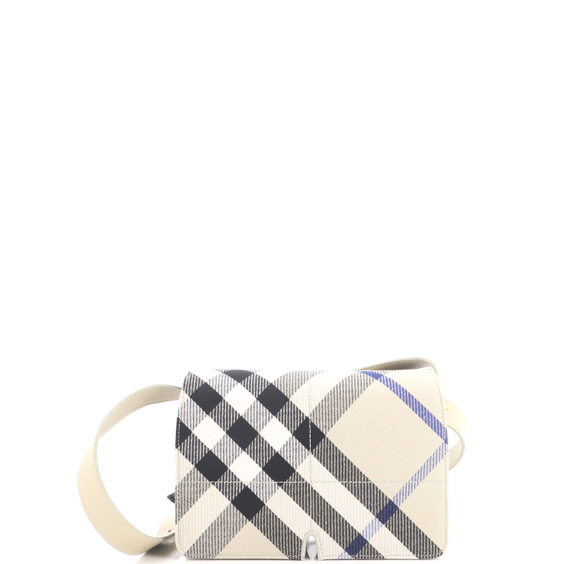 Snip Shoulder Bag Check Jacquard with Leather