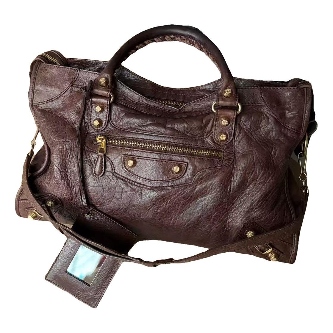 City leather handbag