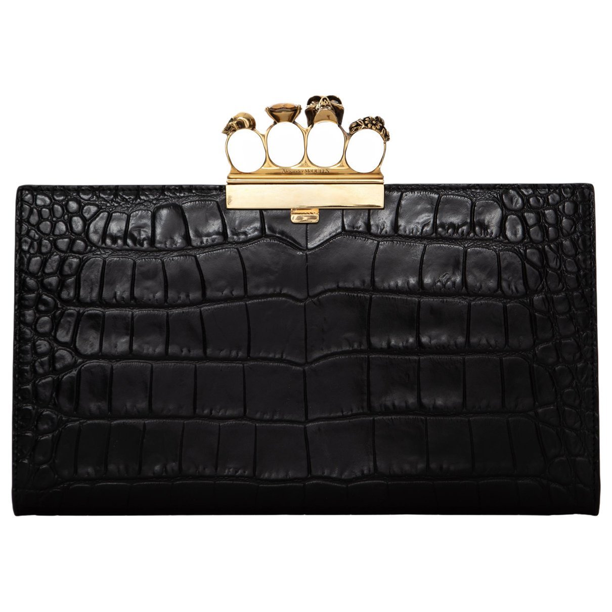 Leather clutch bag