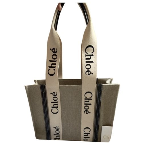 Woody linen tote