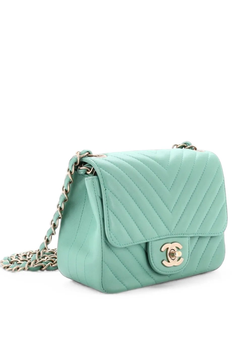 Square Classic Single Flap Bag Chevron Lambskin Mini crossbody bag