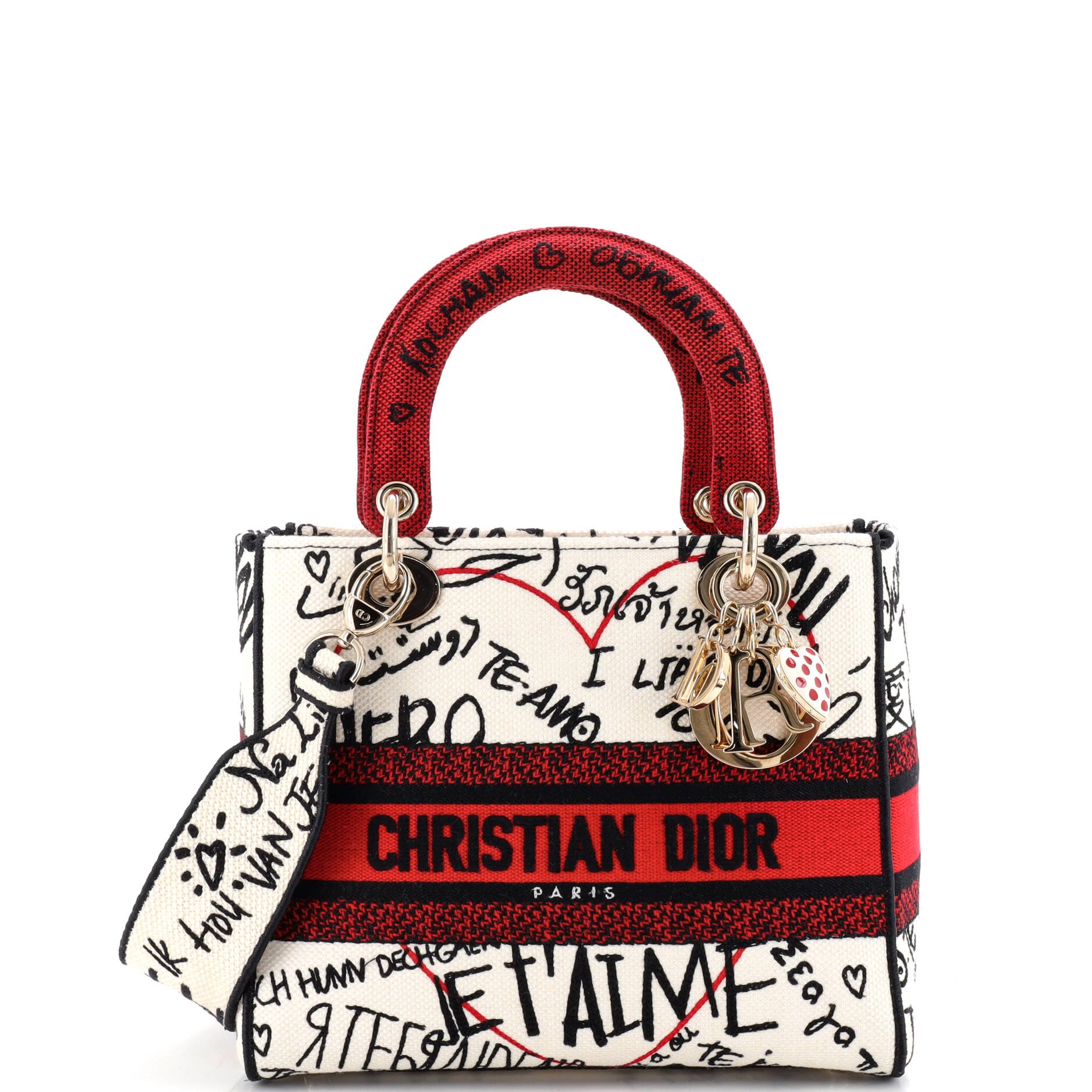 Dior Lady D-Lite Bag Embroidered Canvas Medium