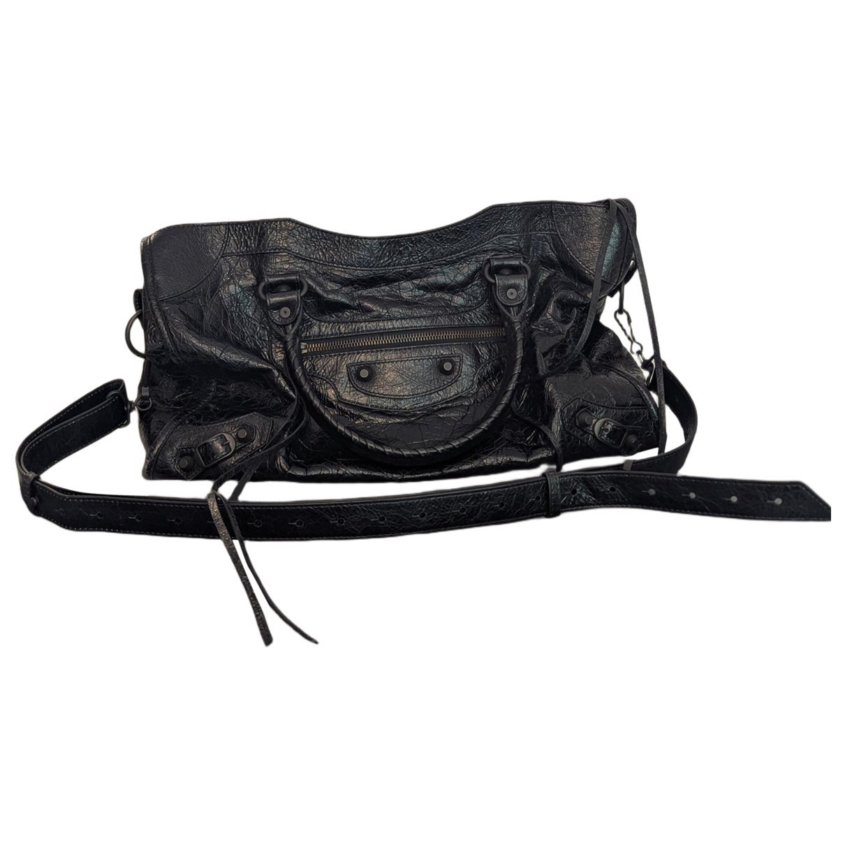 City leather handbag