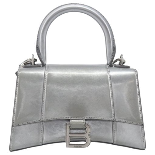 Hourglass leather handbag