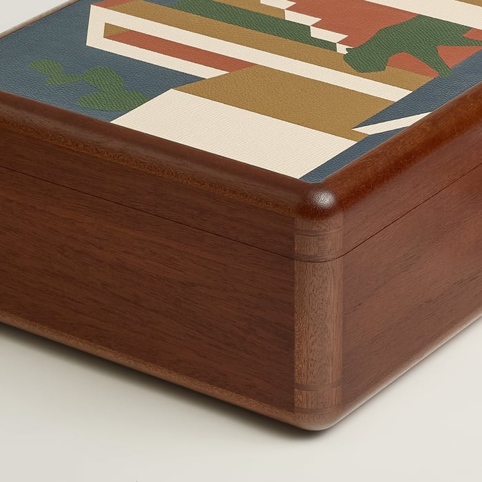 Bleu De Malte Casaque Felin Dans Un Jardin Mexicain Watch and Cufflink Box