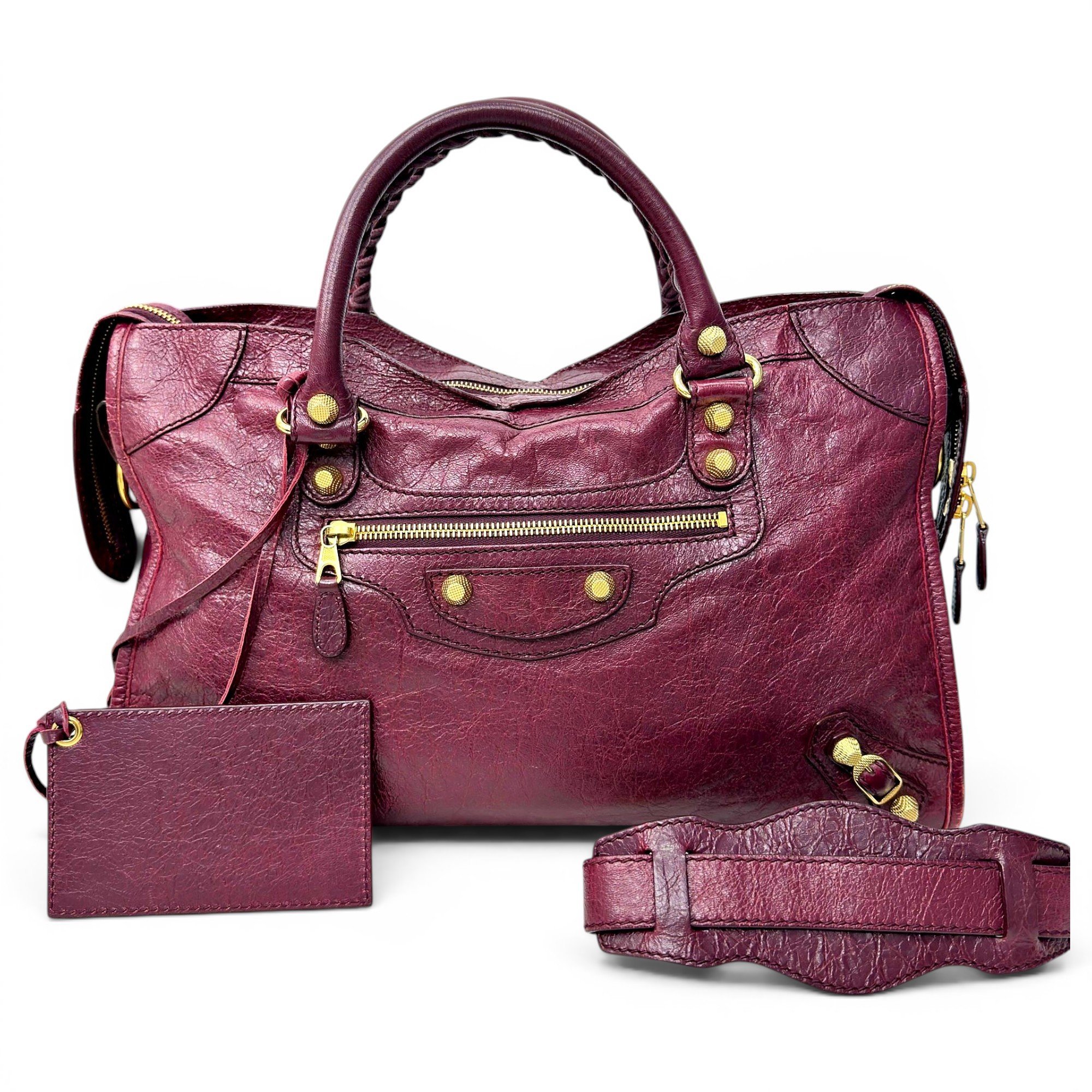 City leather handbag