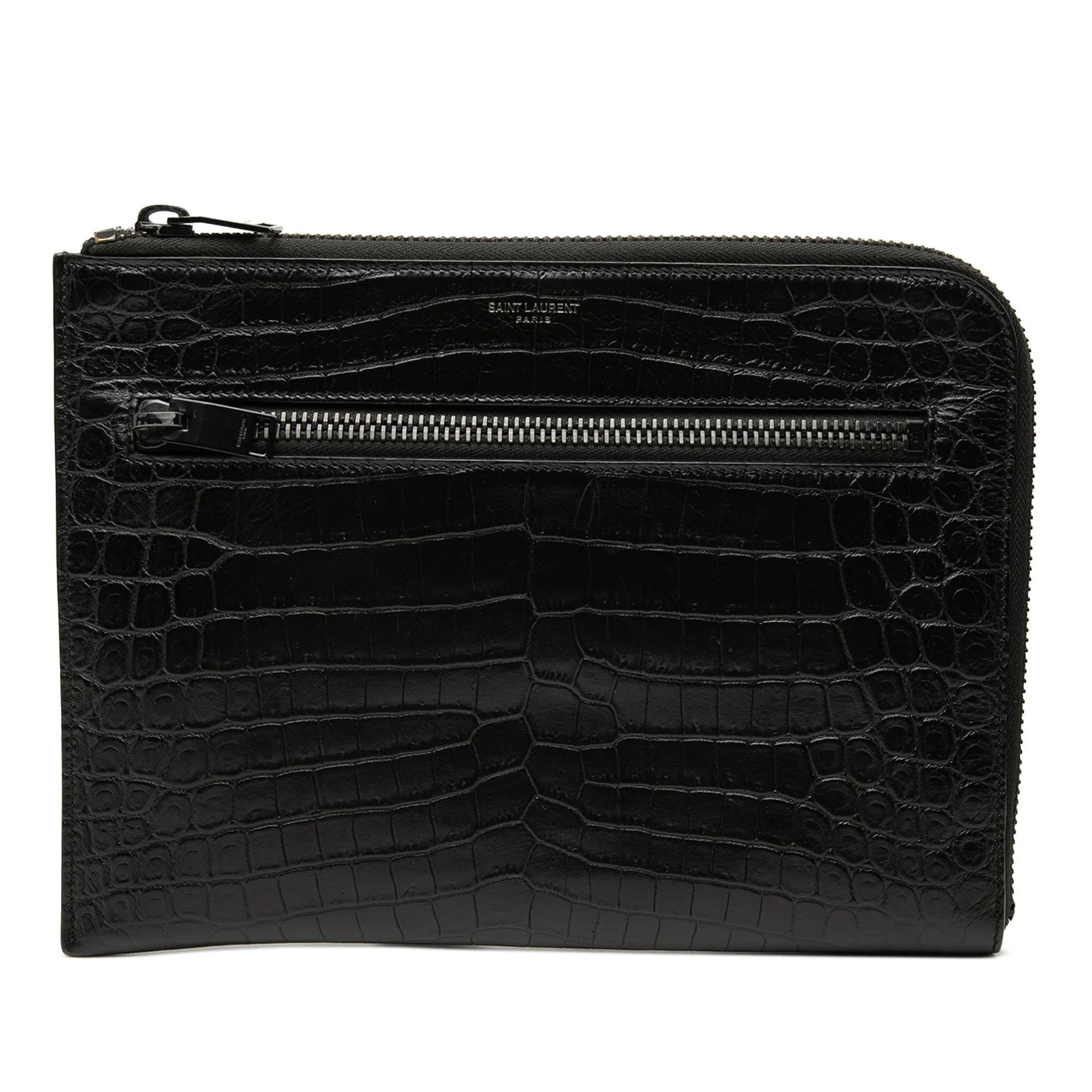 Leather clutch bag
