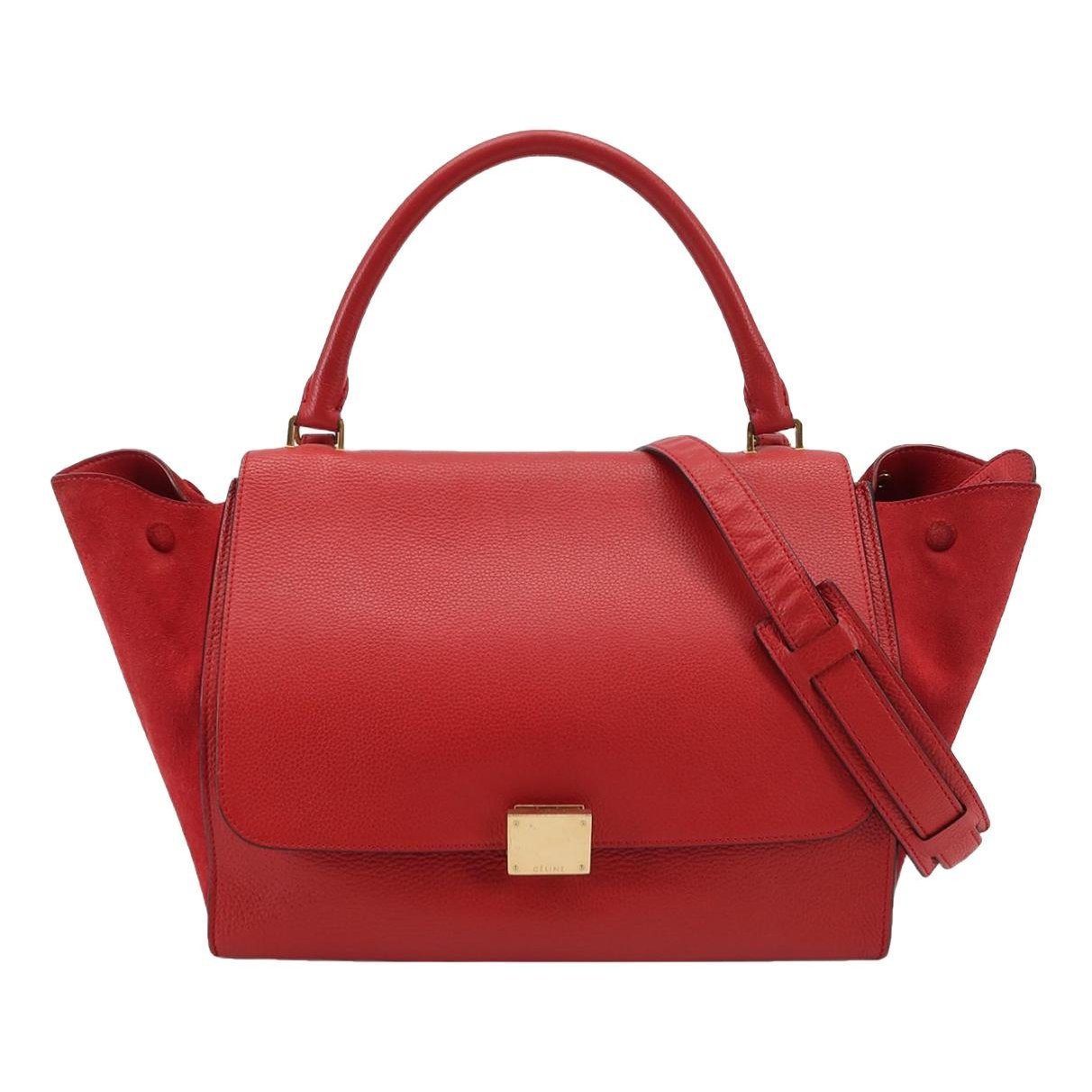 Trapèze leather handbag