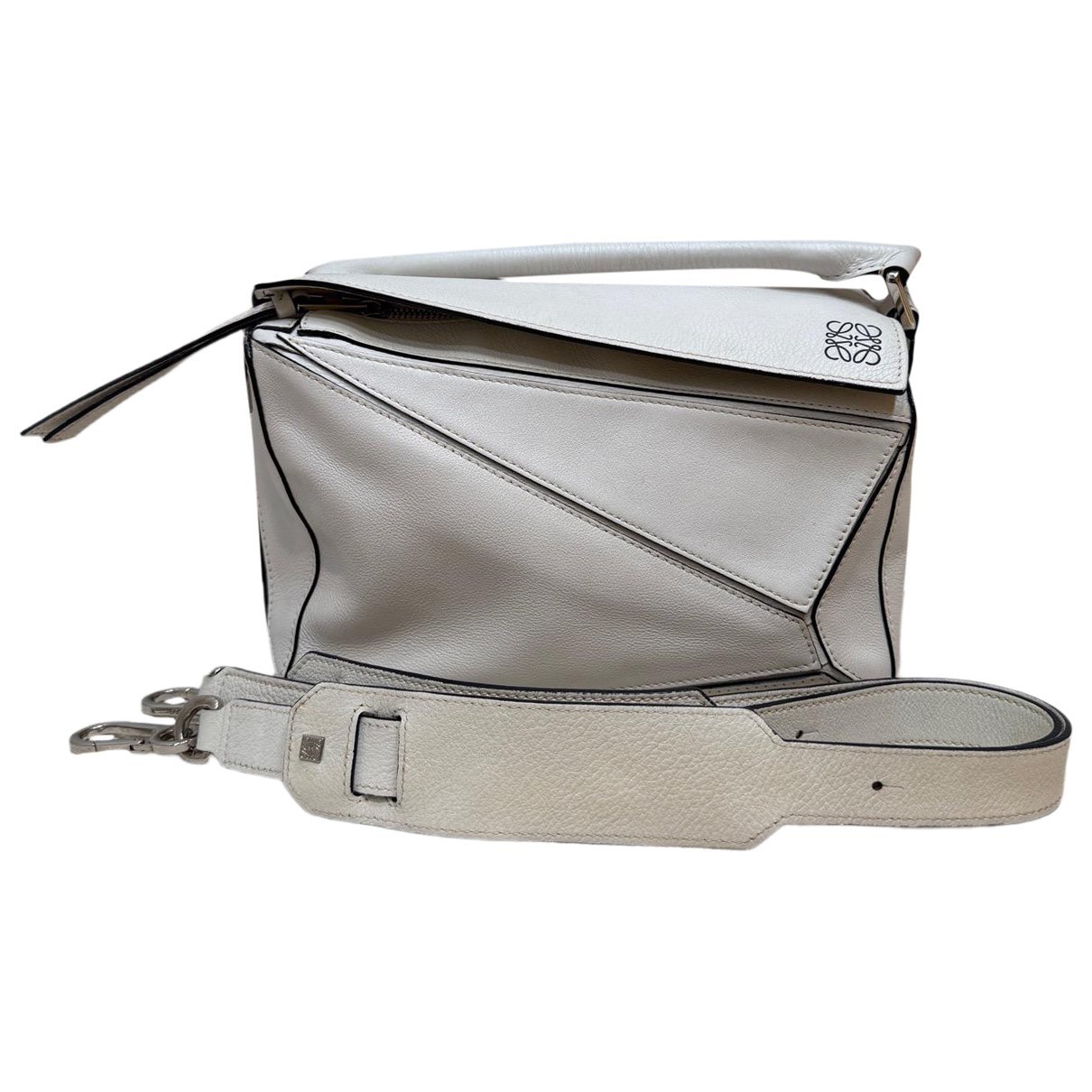 Puzzle leather handbag
