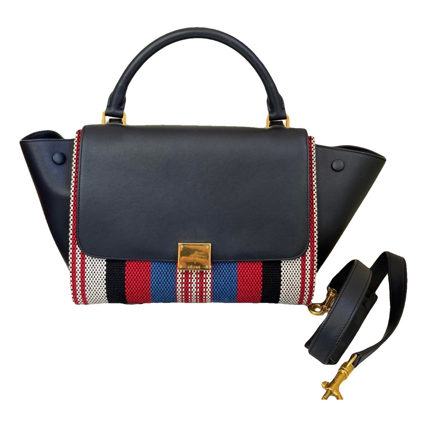 Trapèze leather handbag