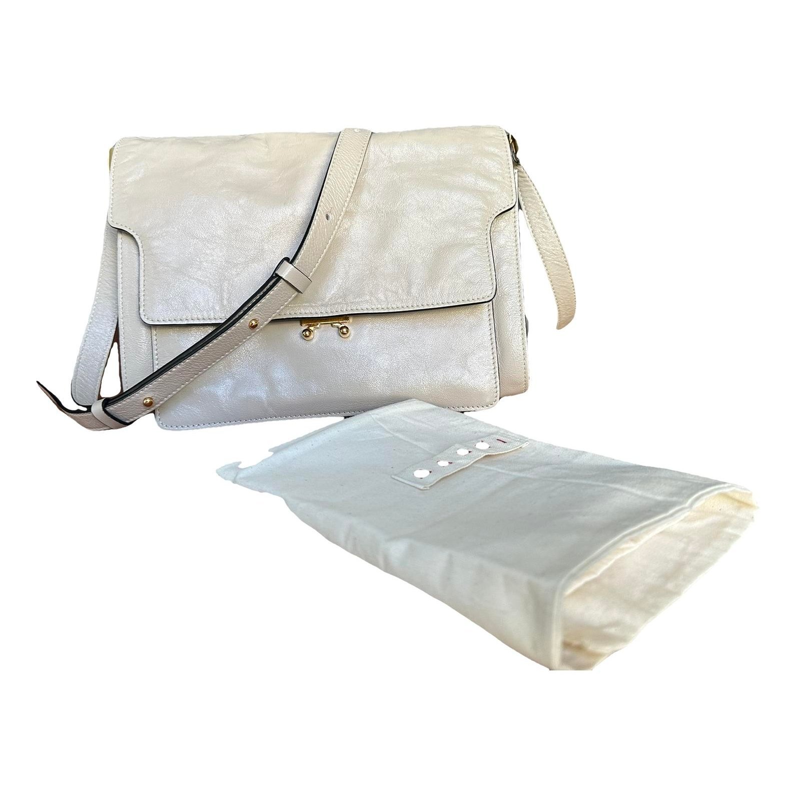 Trunk leather crossbody bag