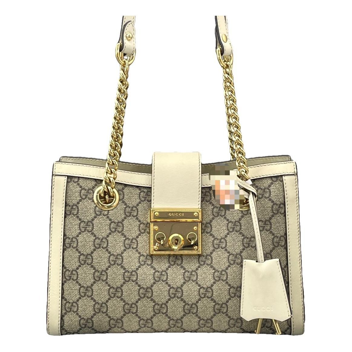 Padlock leather handbag
