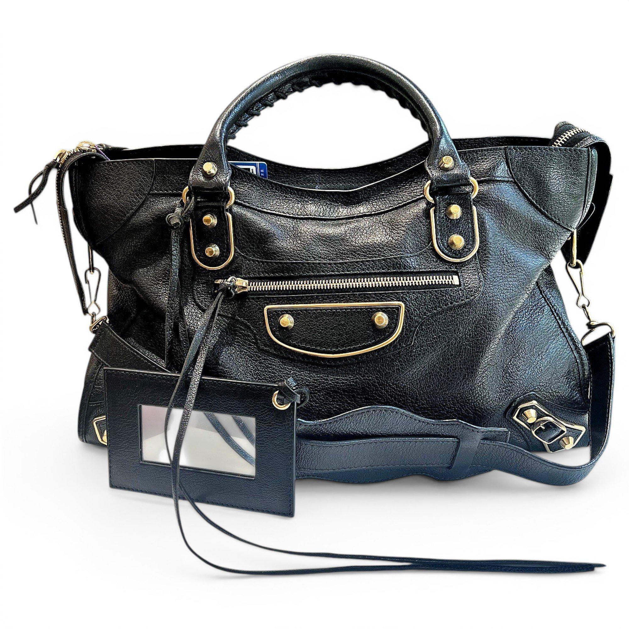 City leather handbag