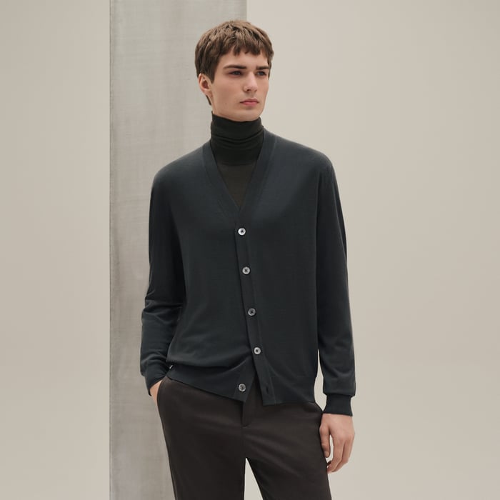 Vert Chrome "Detail H" Buttoned Cardigan