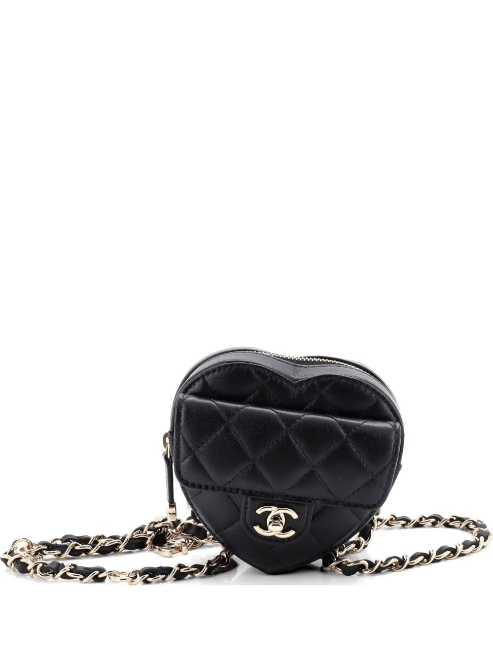 CC in Love Heart Quilted Lambskin belt bag