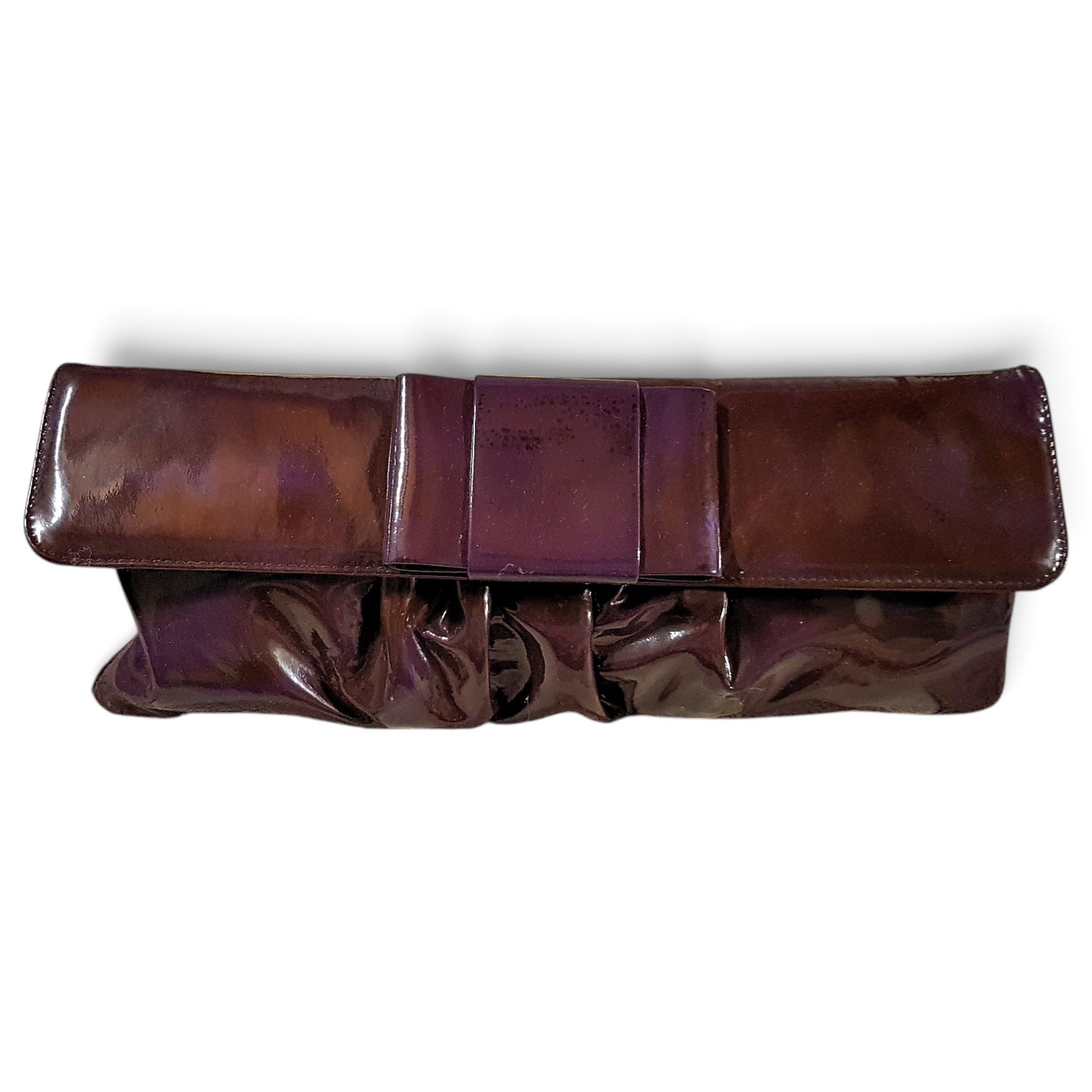 Miu Crystal patent leather clutch bag