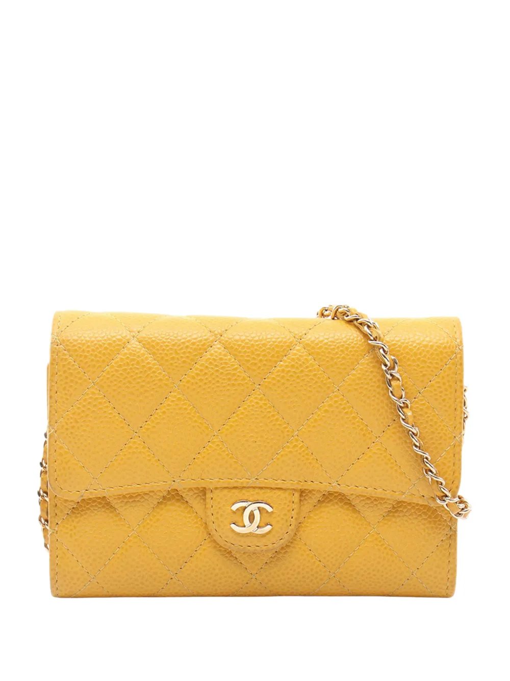 2018 Mini CC Quilted Caviar Wallet on Chain crossbody bag