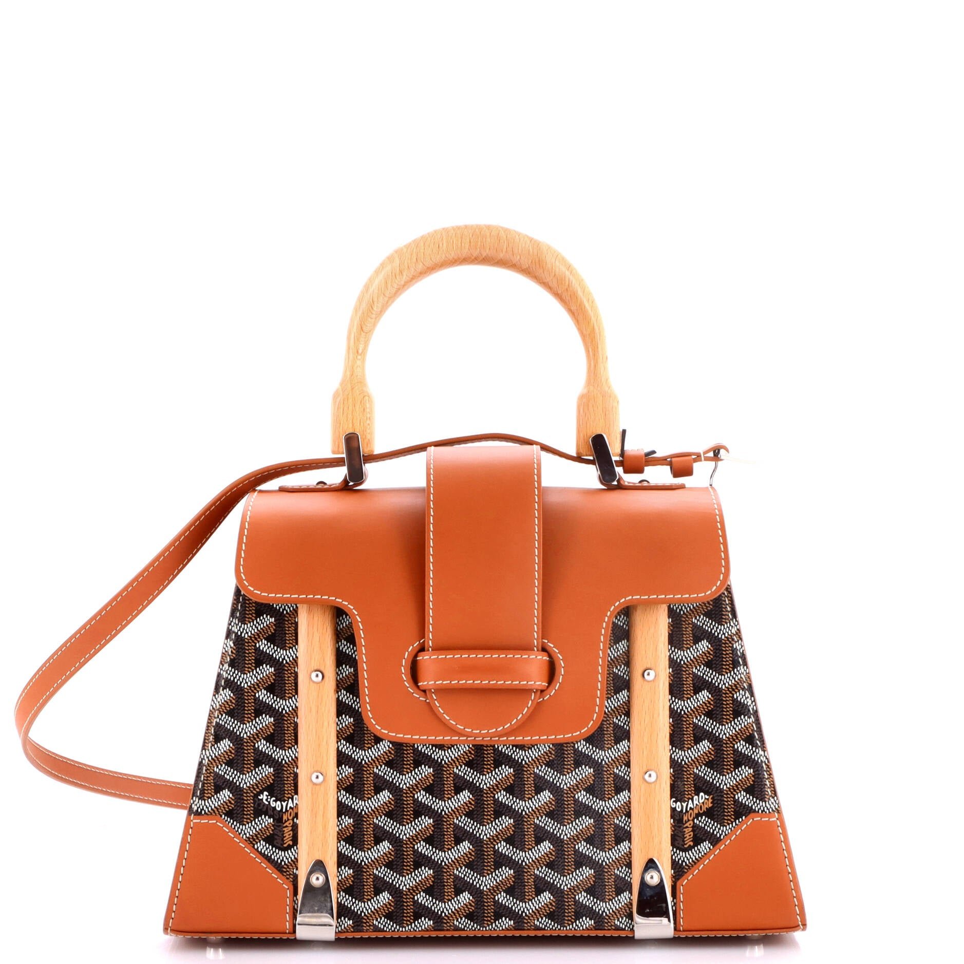 Saigon Top Handle Bag Coated Canvas with Leather PM