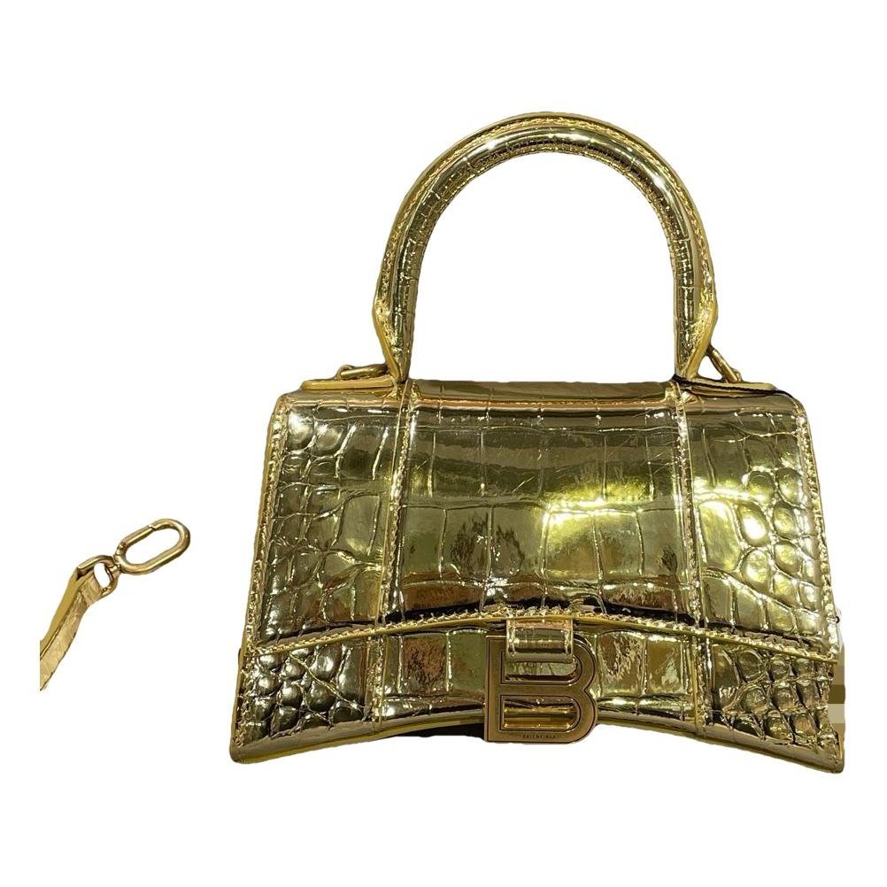 Hourglass leather handbag