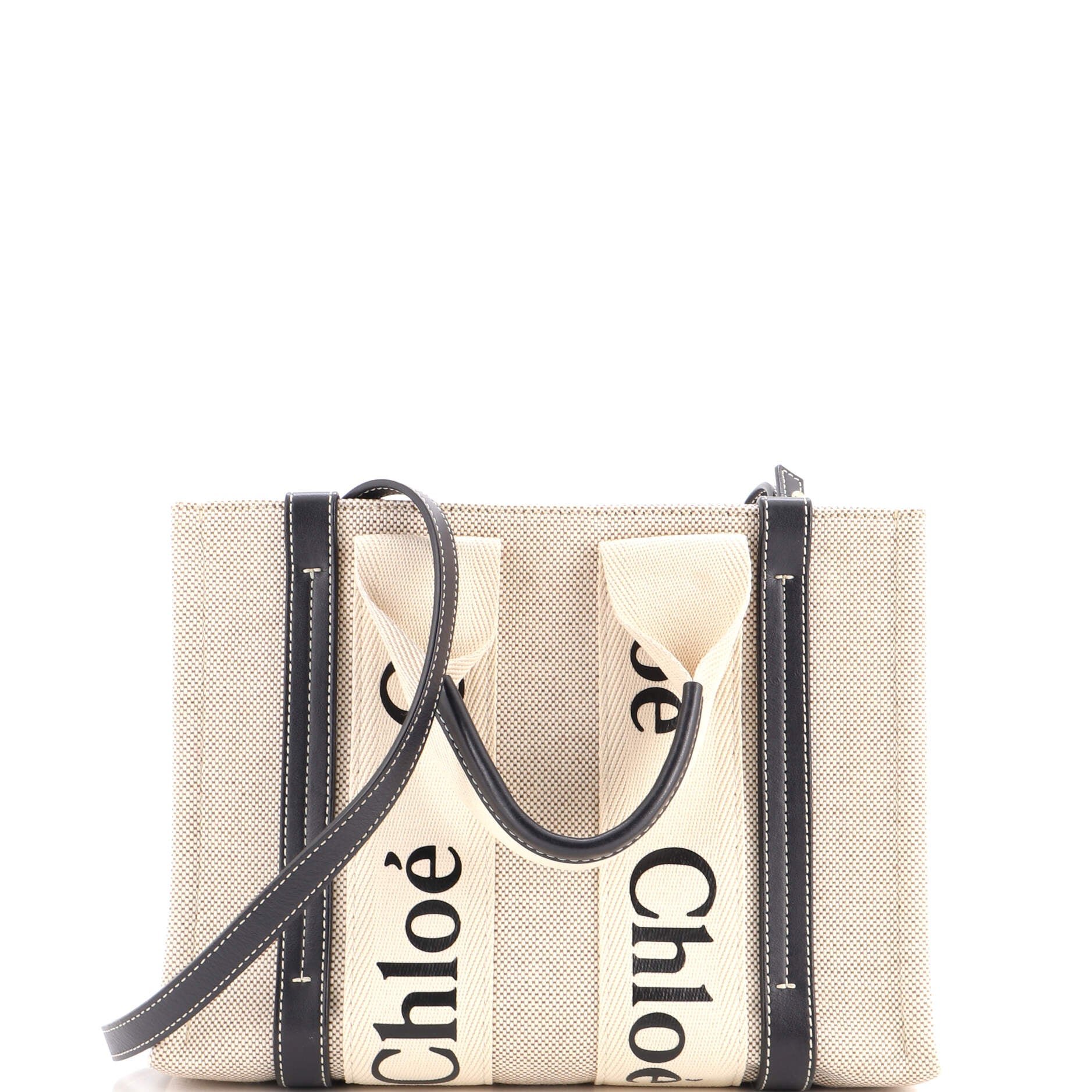 Woody Tote Canvas with Leather Small