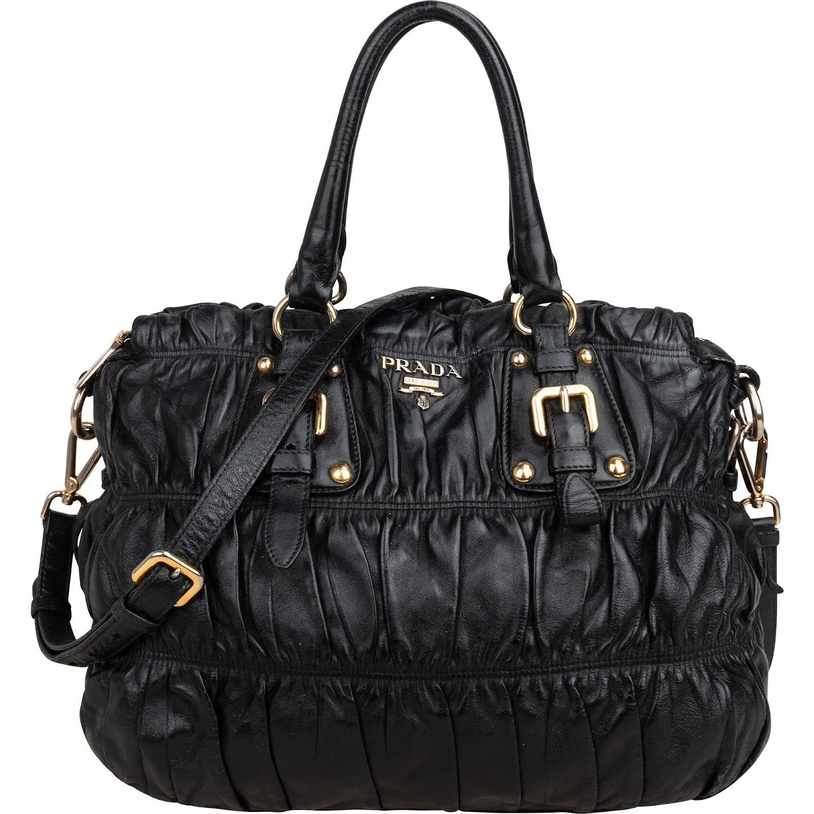 Re-Nylon leather handbag