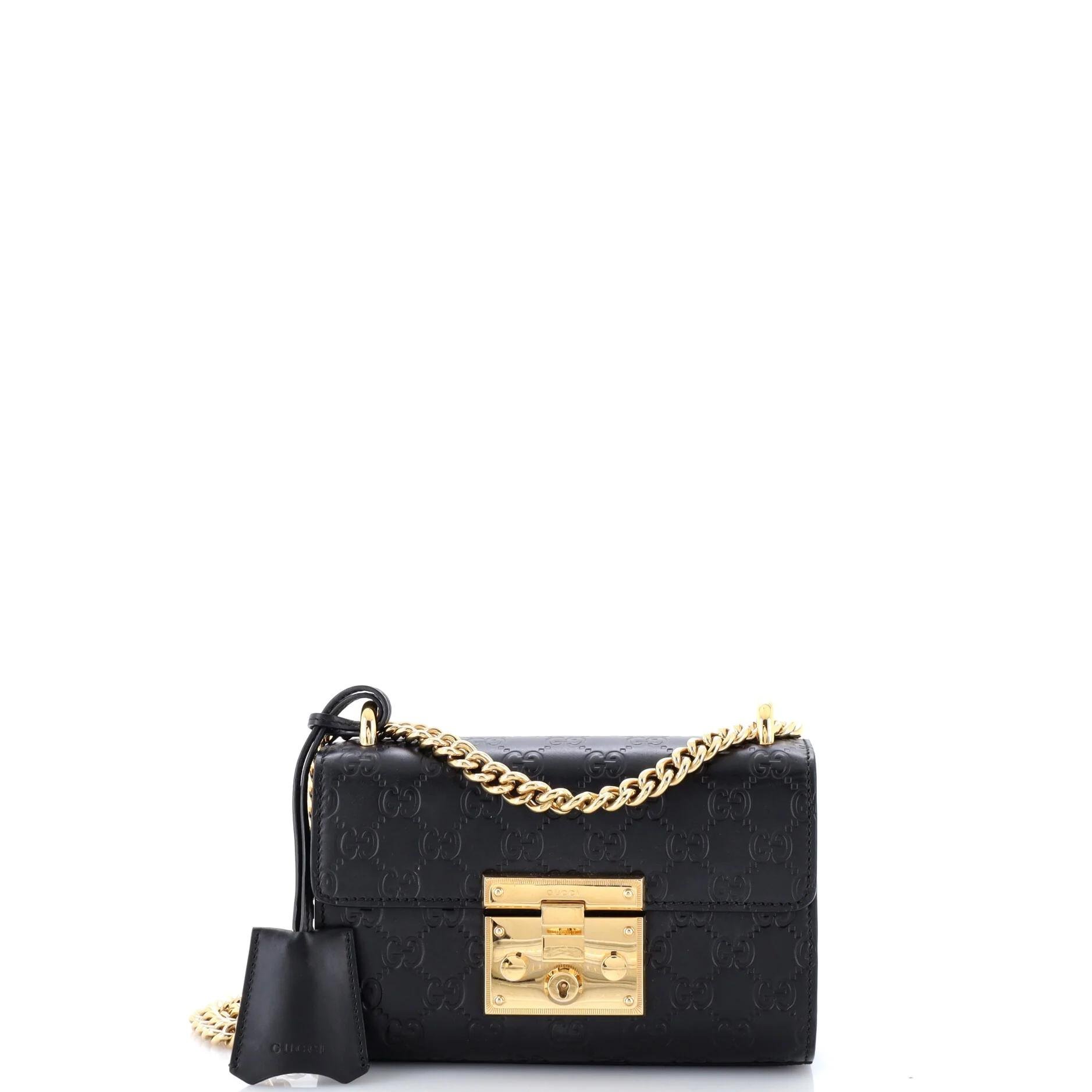 Padlock leather crossbody bag