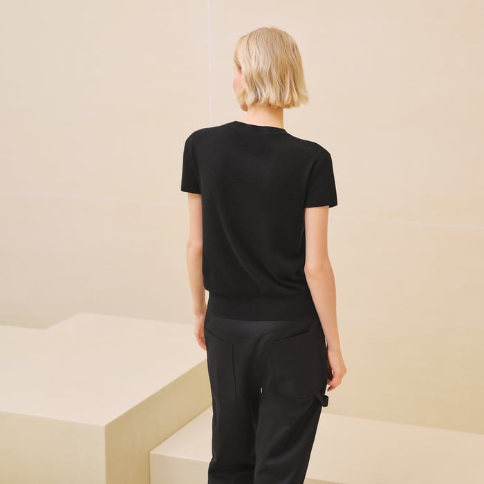 Noir Short-sleeve Cashmere Sweater