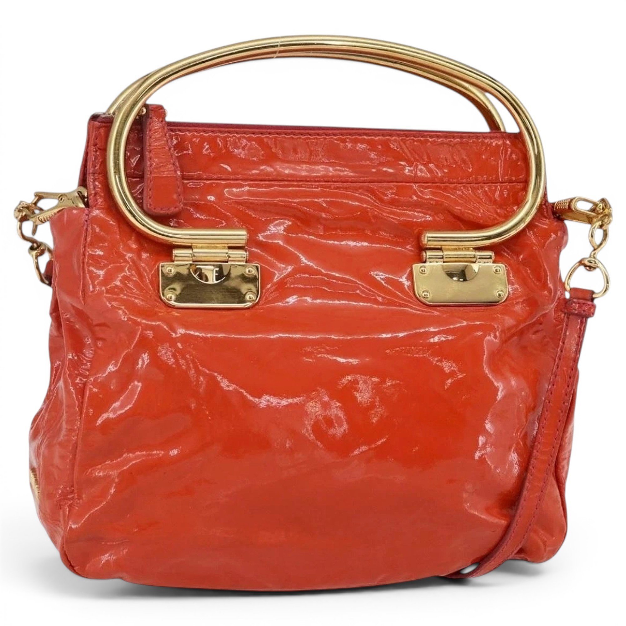 Patent leather handbag