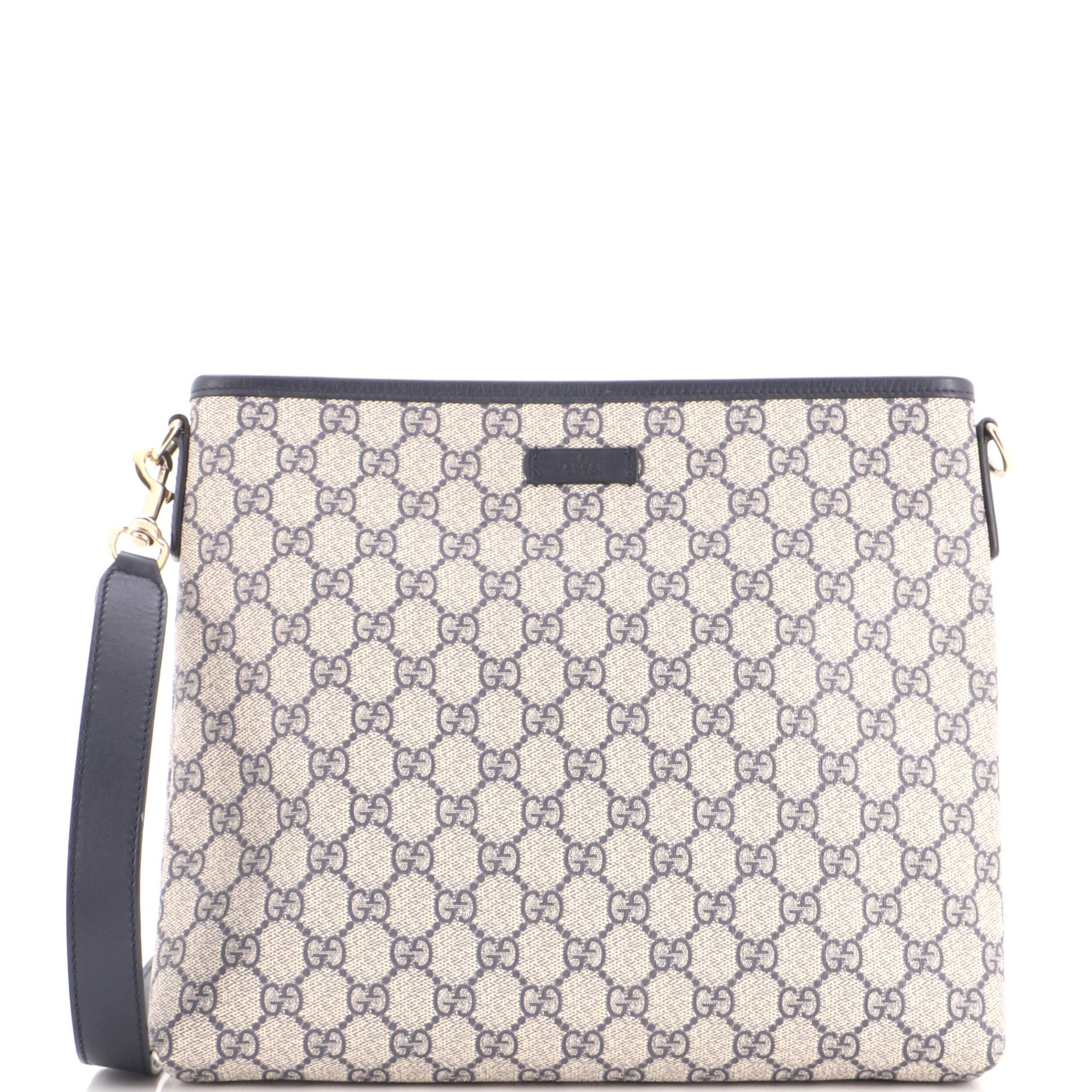 Zip Top Messenger Bag GG Coated Canvas Medium