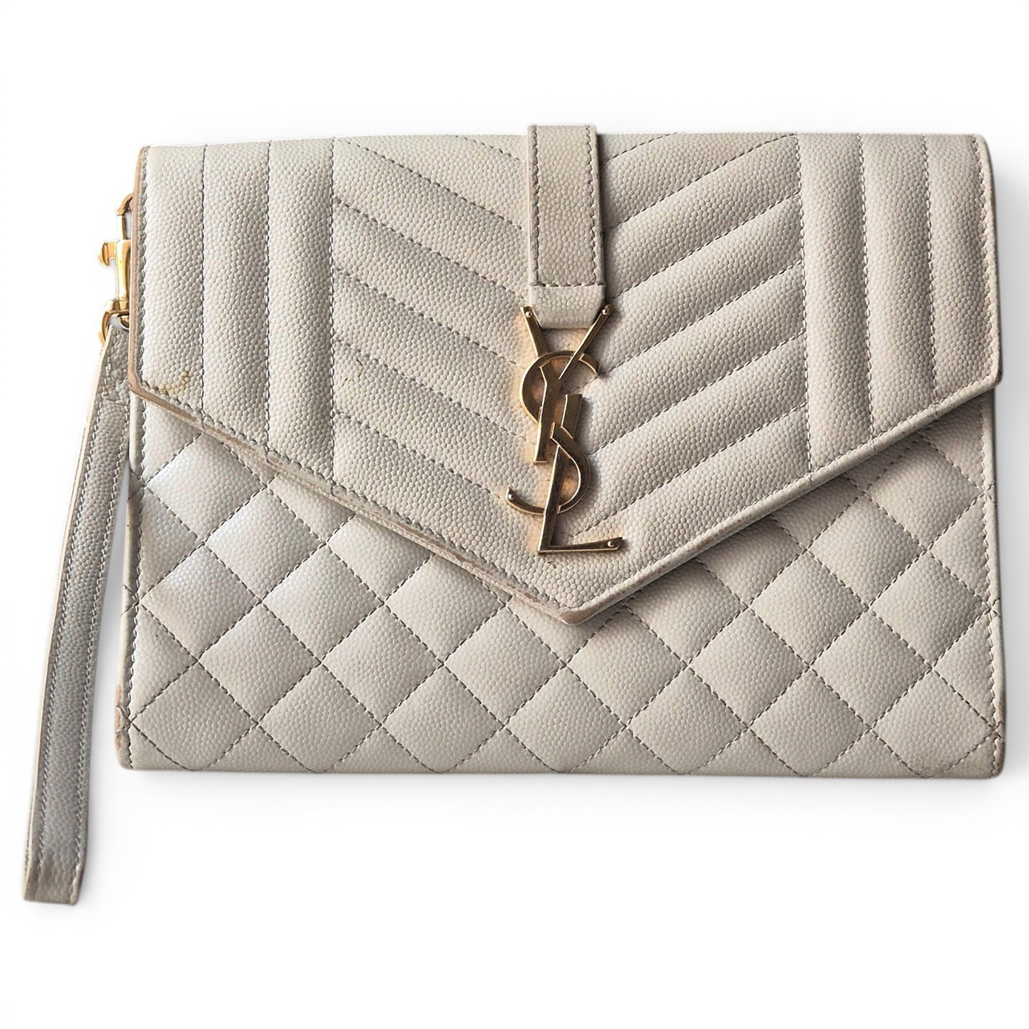 Leather clutch bag