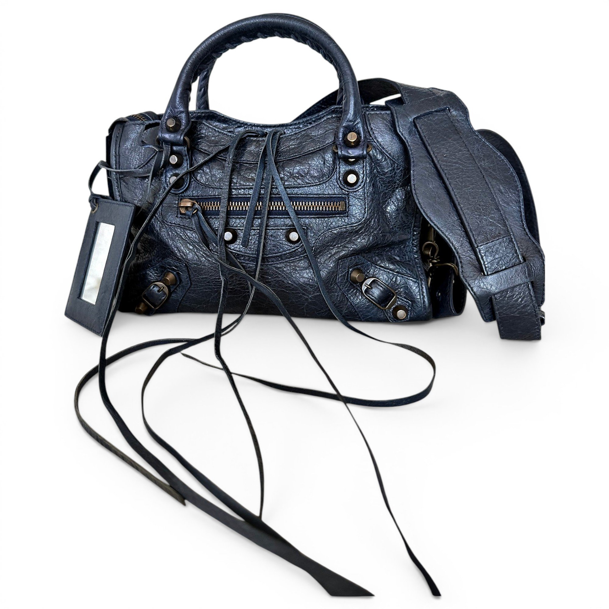 City leather handbag