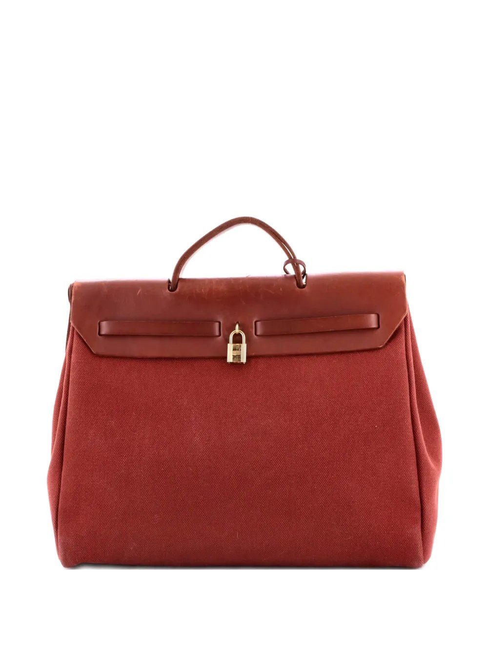 Herbag Zip Leather and Toile 39 satchel